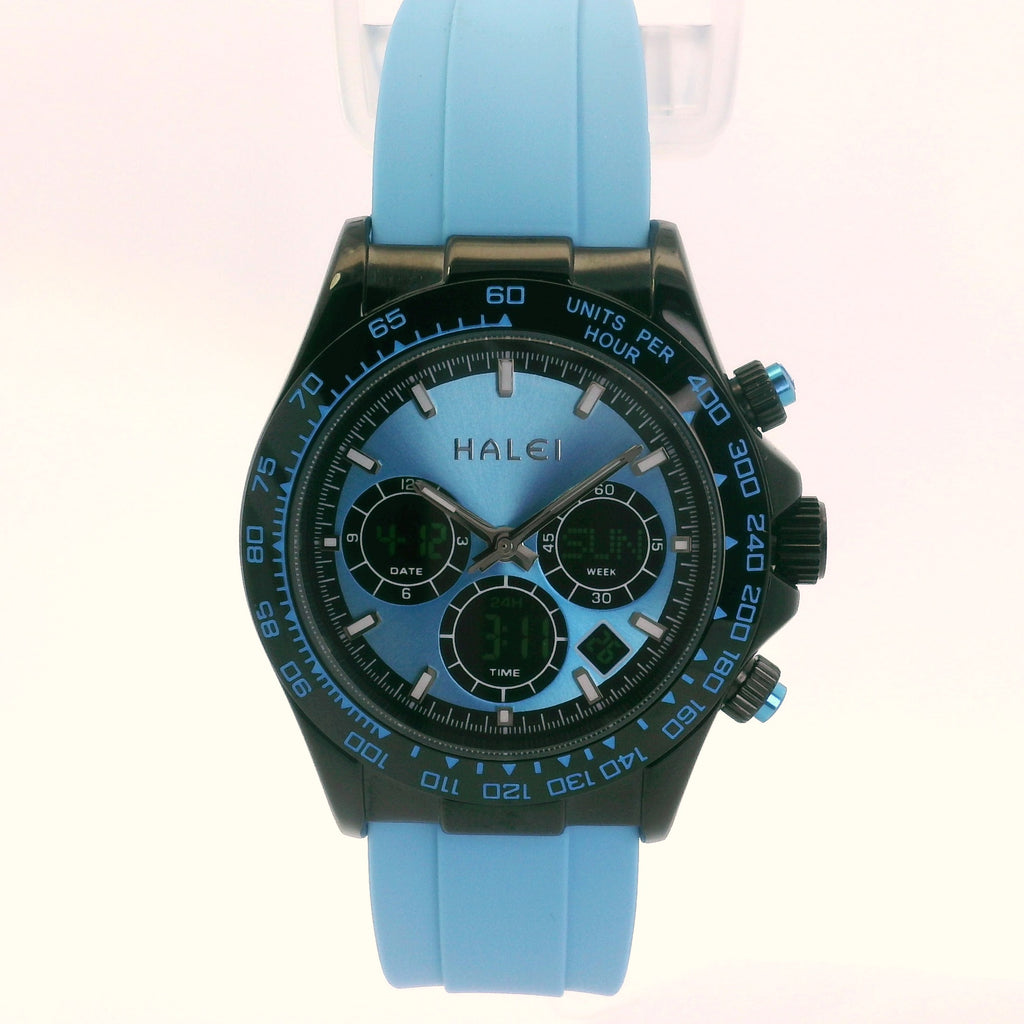 Halei Dual Time Sport 40 mm – Analog + Digital, Luminex Light, Alarm, Fast UK Delivery