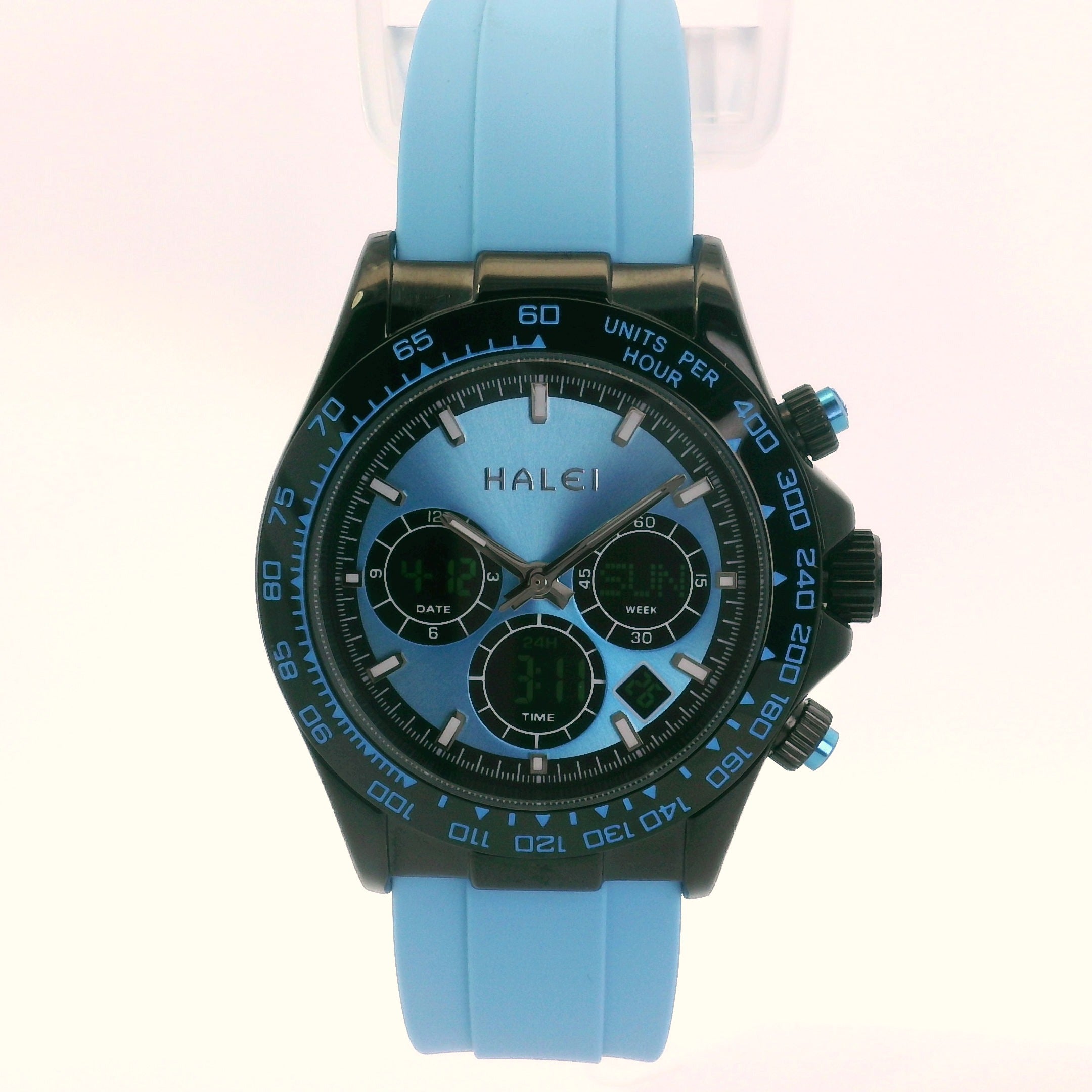 Halei Dual Time Sport 40 mm – Analog + Digital, Luminex Light, Alarm, Fast UK Delivery