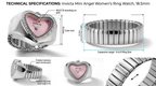 Invicta Angel Mini 49571 – White Gold Heart‑Shaped Halo Watch-Ring with Pink Dial