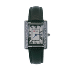OFNS WS108WL Elegant "Tank" Crystal Small Ladies Quartz Watch Silver-Tone - 24.5mm Square