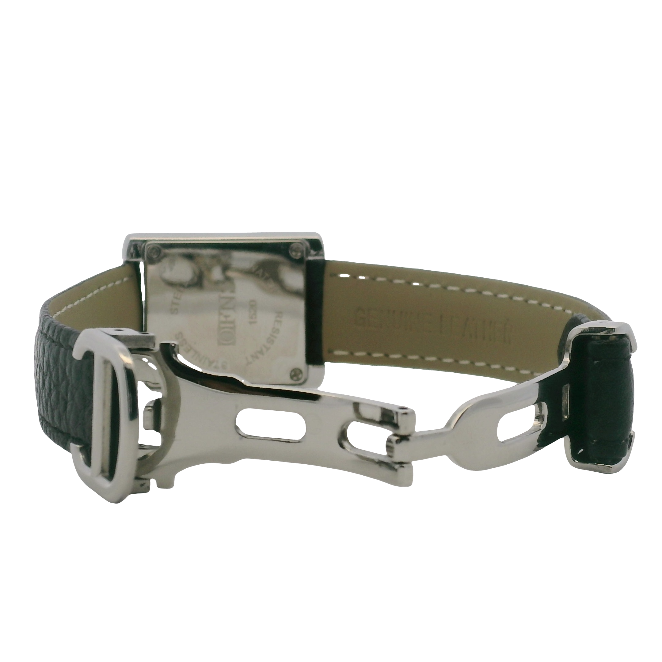 OFNS WS108WL Elegant "Tank" Crystal Small Ladies Quartz Watch Silver-Tone - 24.5mm Square