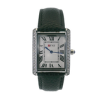 OFNS WS108WLL Elegant "Tank" Large Crystal  Quartz Watch Silver-Tone - 34mm Square