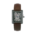 OFNS WS108WLB Elegant "Tank" Crystal Small Ladies Quartz Watch Silver-Tone - 24.5mm Square