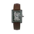OFNS WS108WLB Elegant "Tank" Crystal Small Ladies Quartz Watch Silver-Tone - 24.5mm Square