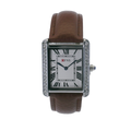 OFNS WS108WBL Elegant "Tank" Large Crystal Quartz Watch Silver-Tone - 28mm rectangular