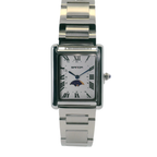 SAMDA WS107S Elegant "Tank" Sun & Moon Ladies Quartz Watch Silver-Tone - 24x31mm Rectangular