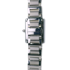 SAMDA WS107S Elegant "Tank" Sun & Moon Ladies Quartz Watch Silver-Tone - 24x31mm Rectangular