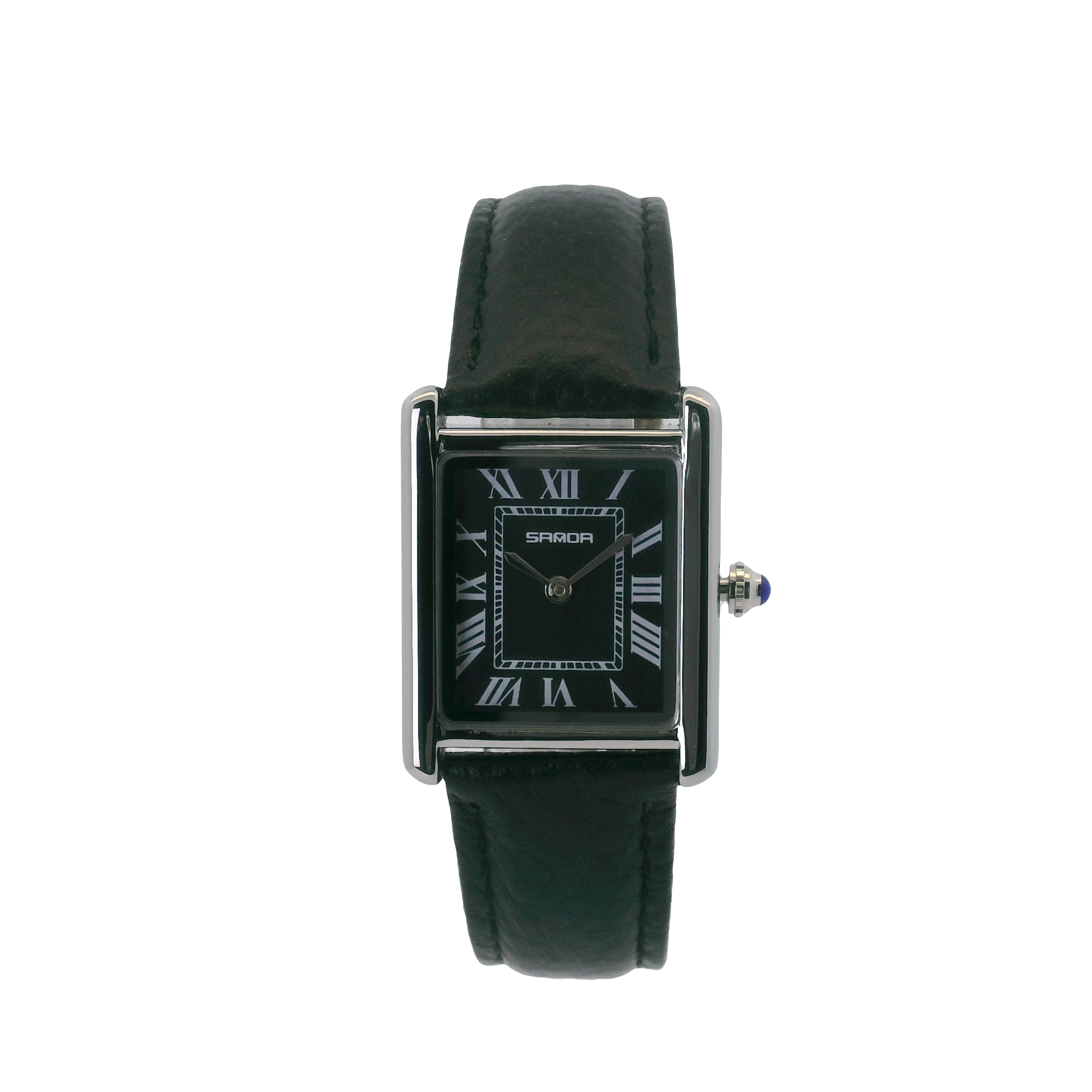 SAMDA WS110LB Elegant "Tank" Small Ladies Quartz Watch Silver-Tone - 24.8mm Square