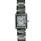 SAMDA WS104SW Elegant "Tank" Large Ladies Quartz Watch Silver-Tone - 27x29mm Rectangular