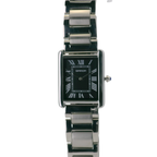 SAMDA WS104SB Elegant "Tank" Ladies Quartz Watch Silver-Tone - 24x31mm Rectangular