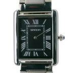 SAMDA WS104SB Elegant "Tank" Ladies Quartz Watch Silver-Tone - 24x31mm Rectangular