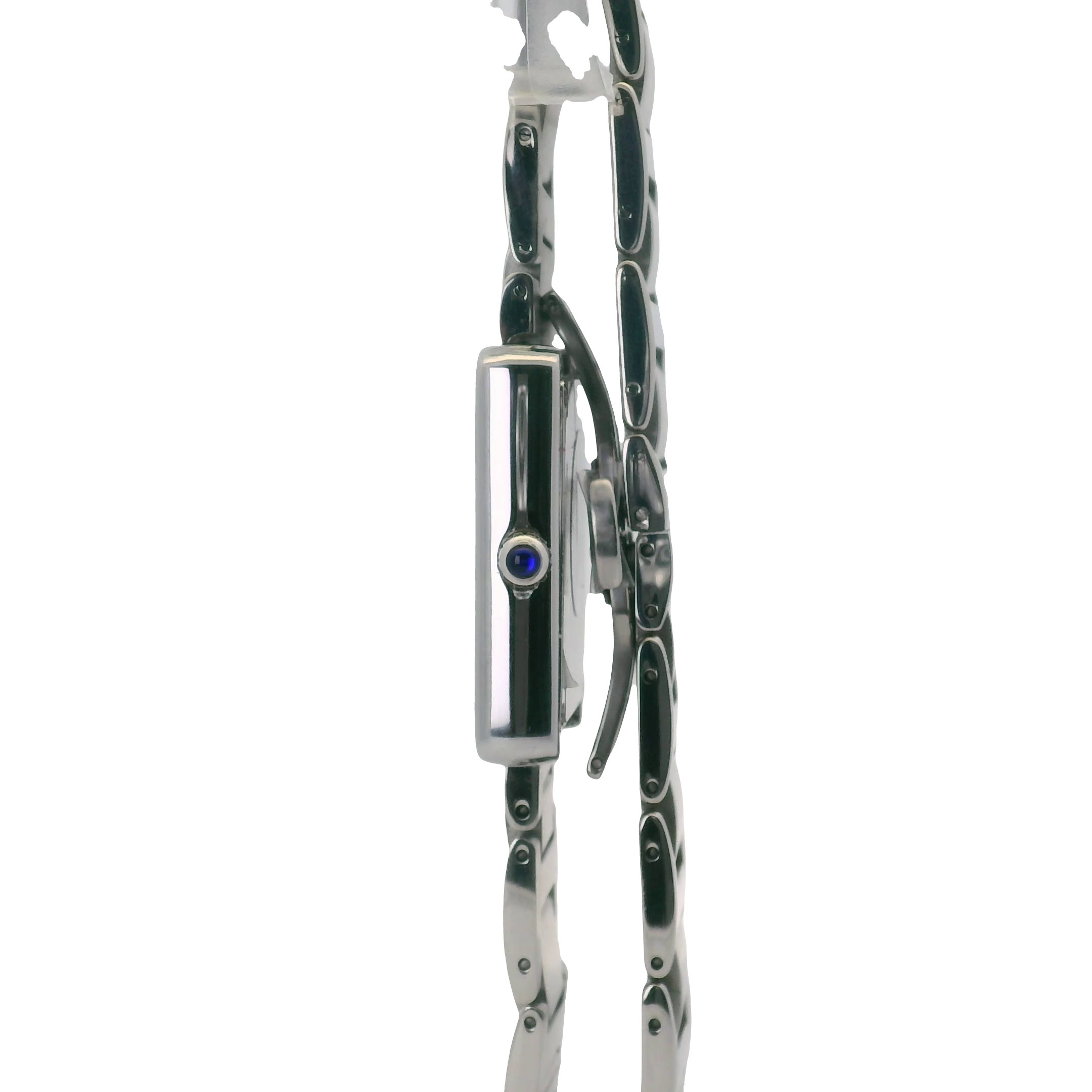 SAMDA WS104SB Elegant "Tank" Ladies Quartz Watch Silver-Tone - 24x31mm Rectangular