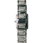 SAMDA WS104SB Elegant "Tank" Ladies Quartz Watch Silver-Tone - 24x31mm Rectangular