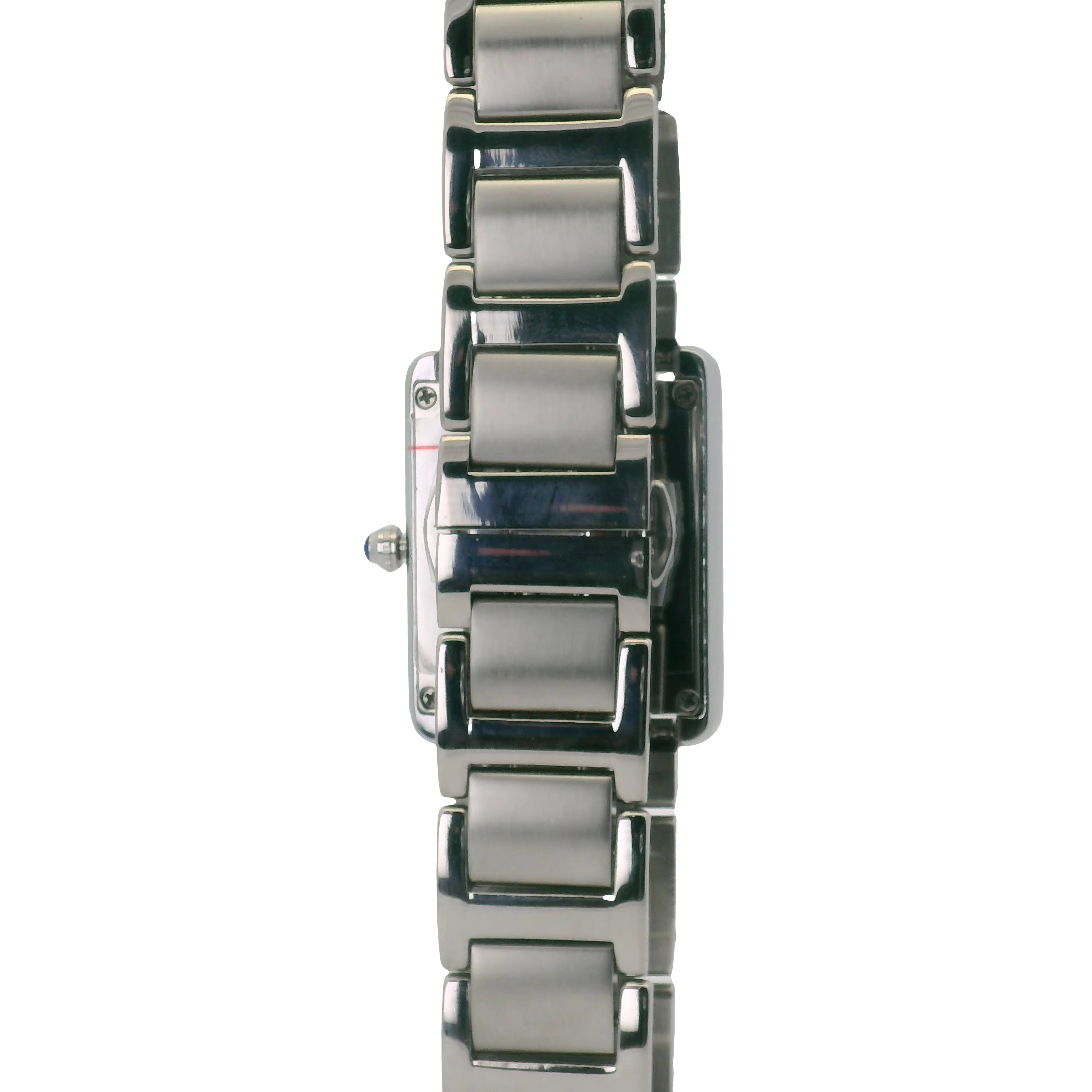 SAMDA WS104SB Elegant "Tank" Ladies Quartz Watch Silver-Tone - 24x31mm Rectangular
