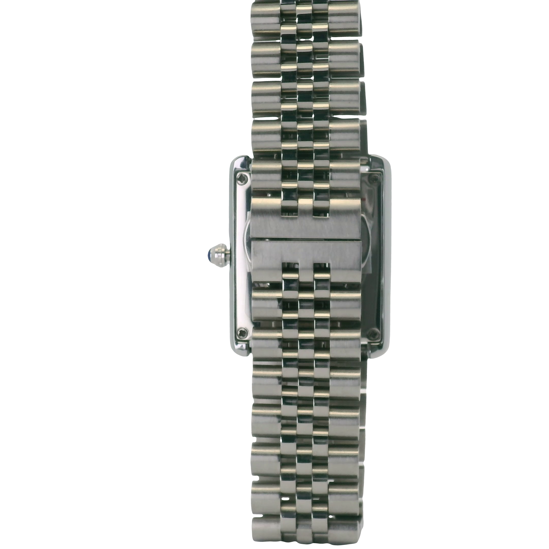 SAMDA WS104JBM Elegant "Tank" Large Ladies Quartz Watch Silver-Tone - 27x29mm Rectangular