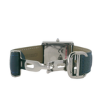 SAMDA WS104LA Elegant "Tank" Large Ladies Quartz Leather Strap Watch Silver-Tone - 27x29mm Rectangular