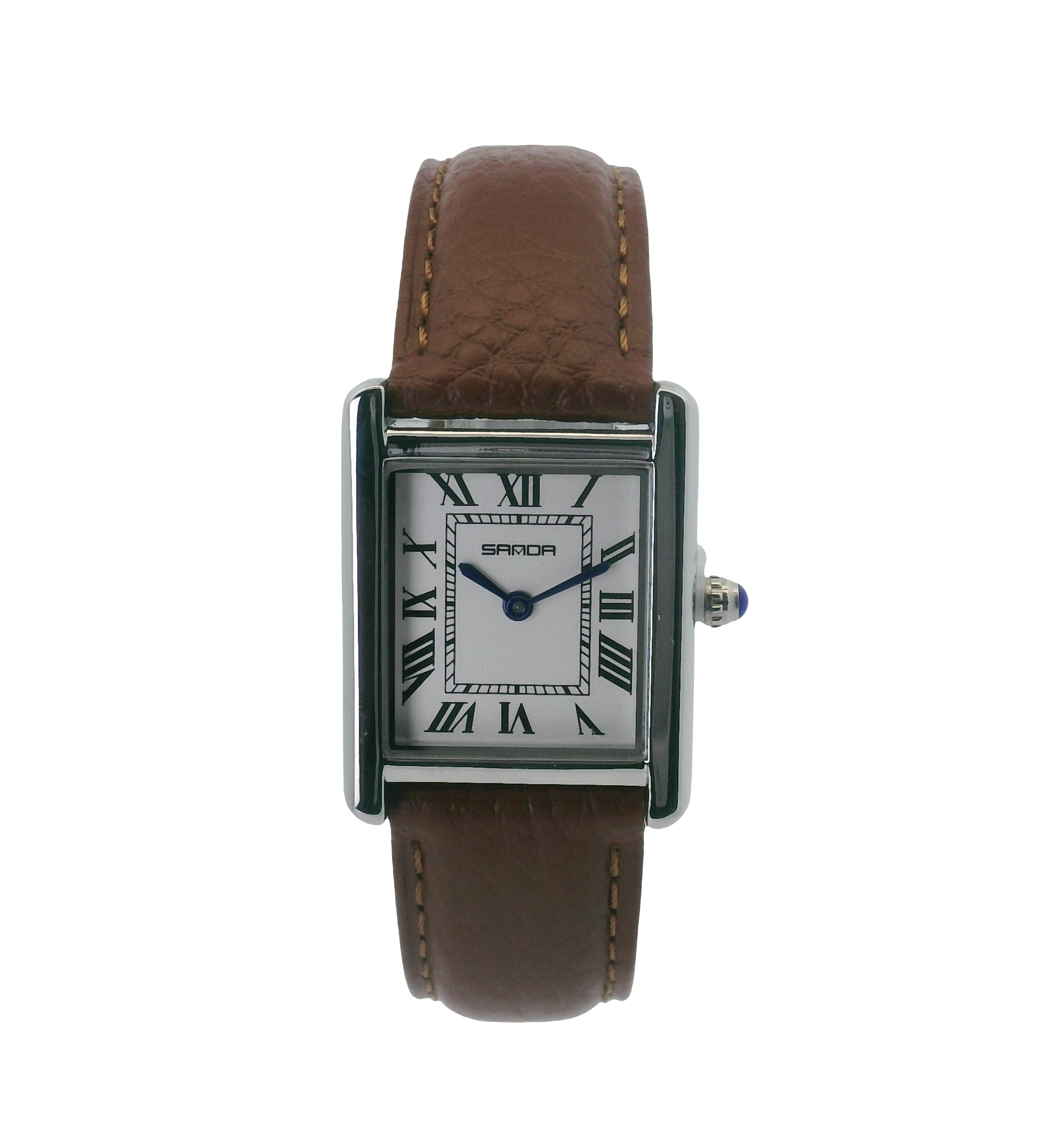 SAMDA WS110LM Elegant "Tank" Small Ladies Quartz Watch Silver-Tone - 24.8mm Square