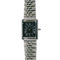 SAMDA WS110JBM Elegant "Tank" Small Ladies Quartz Watch Silver-Tone - 18x26.5mm Rectangular