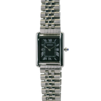 SAMDA WS110JBM Elegant "Tank" Small Ladies Quartz Watch Silver-Tone - 18x26.5mm Rectangular
