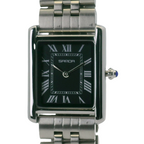 SAMDA WS110JBM Elegant "Tank" Small Ladies Quartz Watch Silver-Tone - 18x26.5mm Rectangular