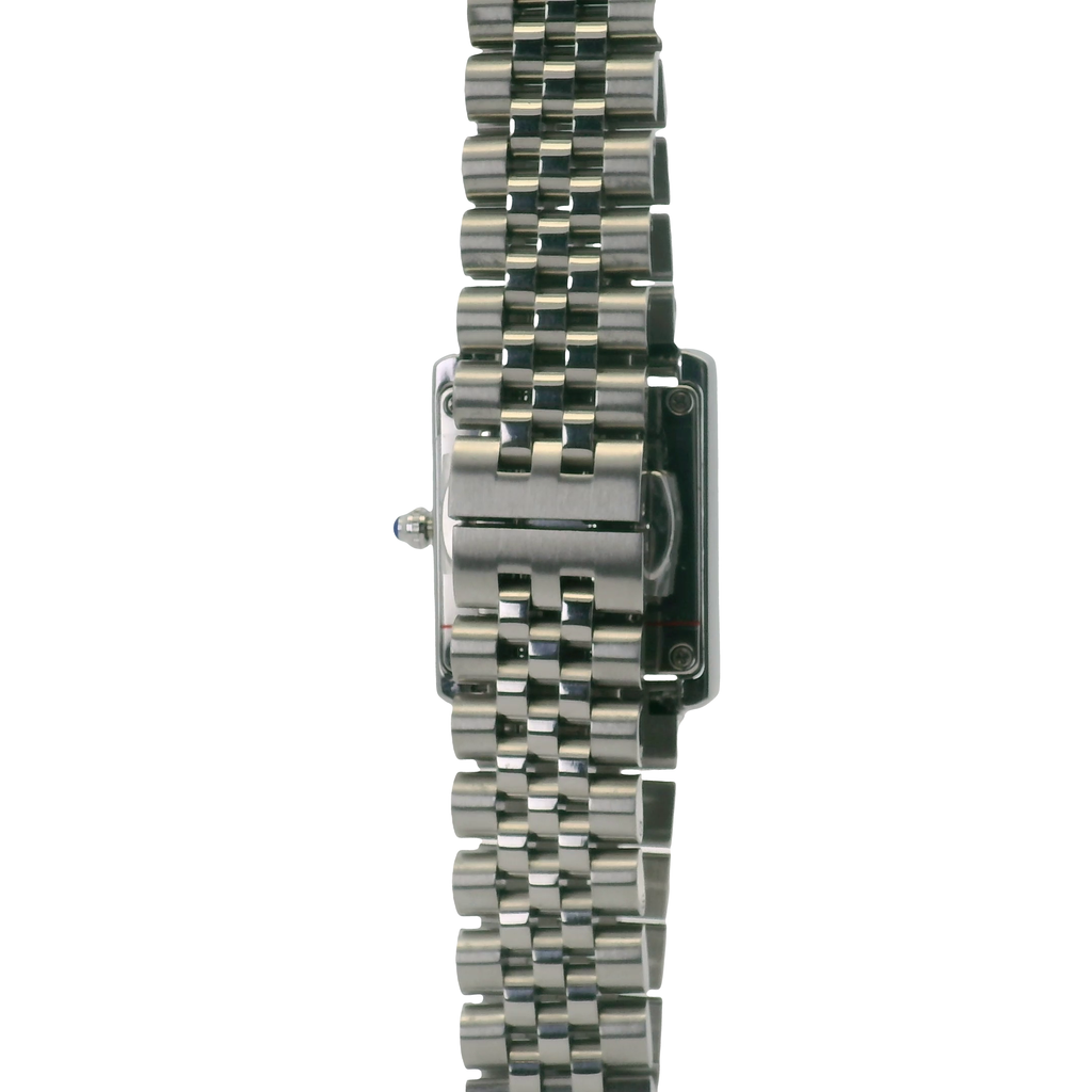 SAMDA WS110JBM Elegant "Tank" Small Ladies Quartz Watch Silver-Tone - 18x26.5mm Rectangular
