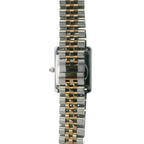 SAMDA WS110JP Elegant "Tank" Small Ladies Quartz Watch Two-Tone - 18x26.5mm Rectangular