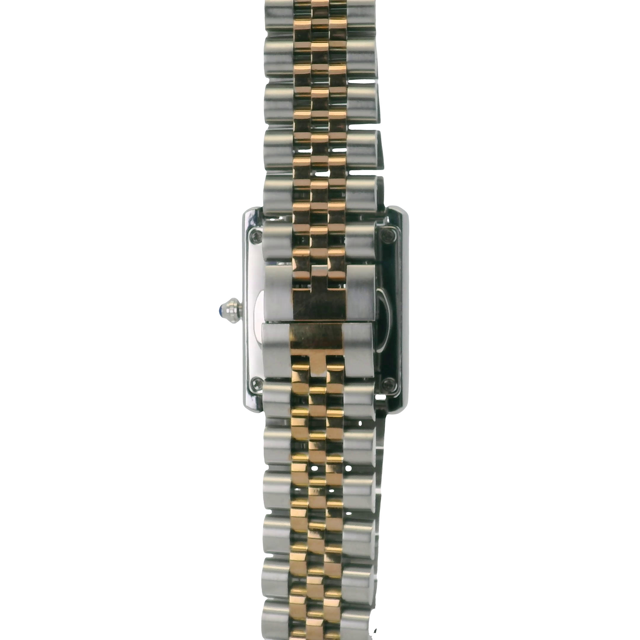 SAMDA WS110JP Elegant "Tank" Small Ladies Quartz Watch Two-Tone - 18x26.5mm Rectangular