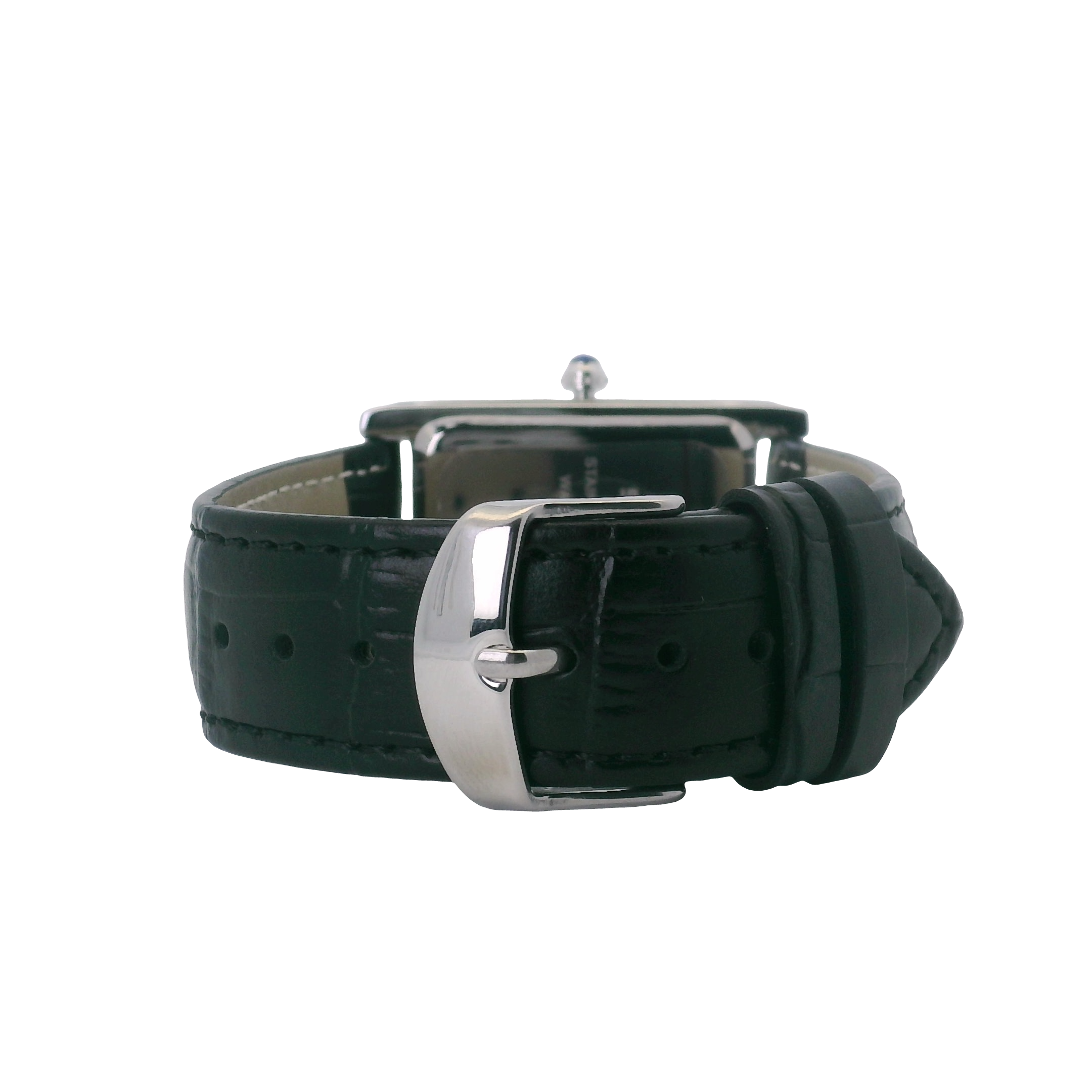 SAMDA WS102LB Elegant "Tank" Large Ladies Quartz Watch Silver-Tone 27.5x31mm Rectangular