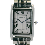 SAMDA WS102SW Elegant "Tank" Ladies Quartz Watch Silver-Tone - 24 x 31mm Rectangular