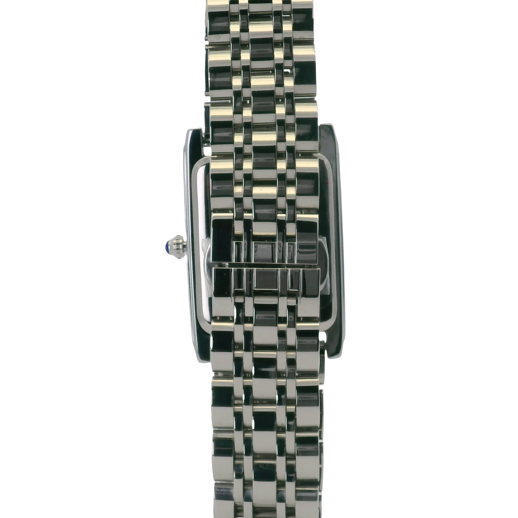 SAMDA WS102SW Elegant "Tank" Ladies Quartz Watch Silver-Tone - 24 x 31mm Rectangular
