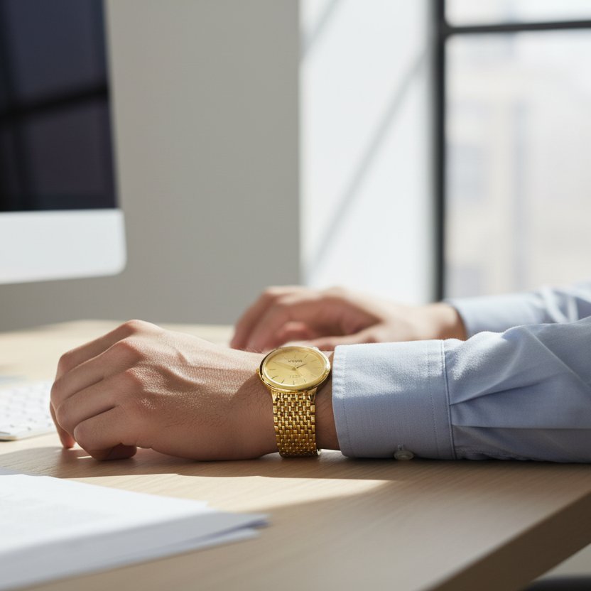 Halei Quartz Japanese Movement Stainless Steel Sapphire Watch 41 mm