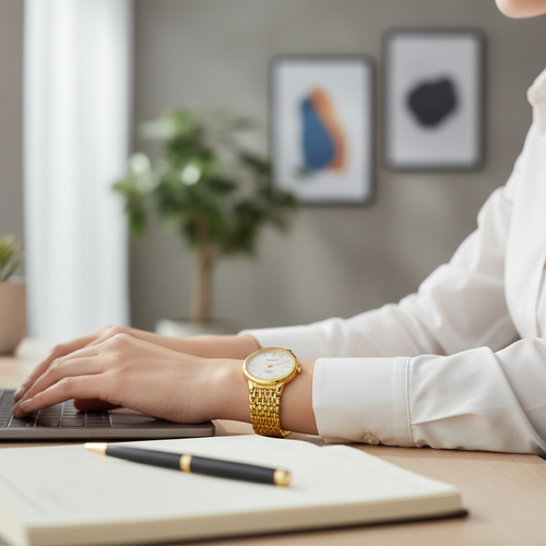 Halei Quartz Stainless Steel Sapphire Watch 28mm