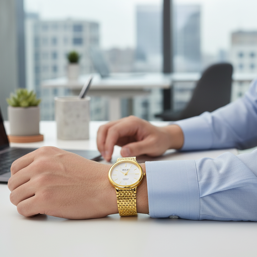 Halei Quartz Japanese Movement Stainless Steel Sapphire Watch 41 mm