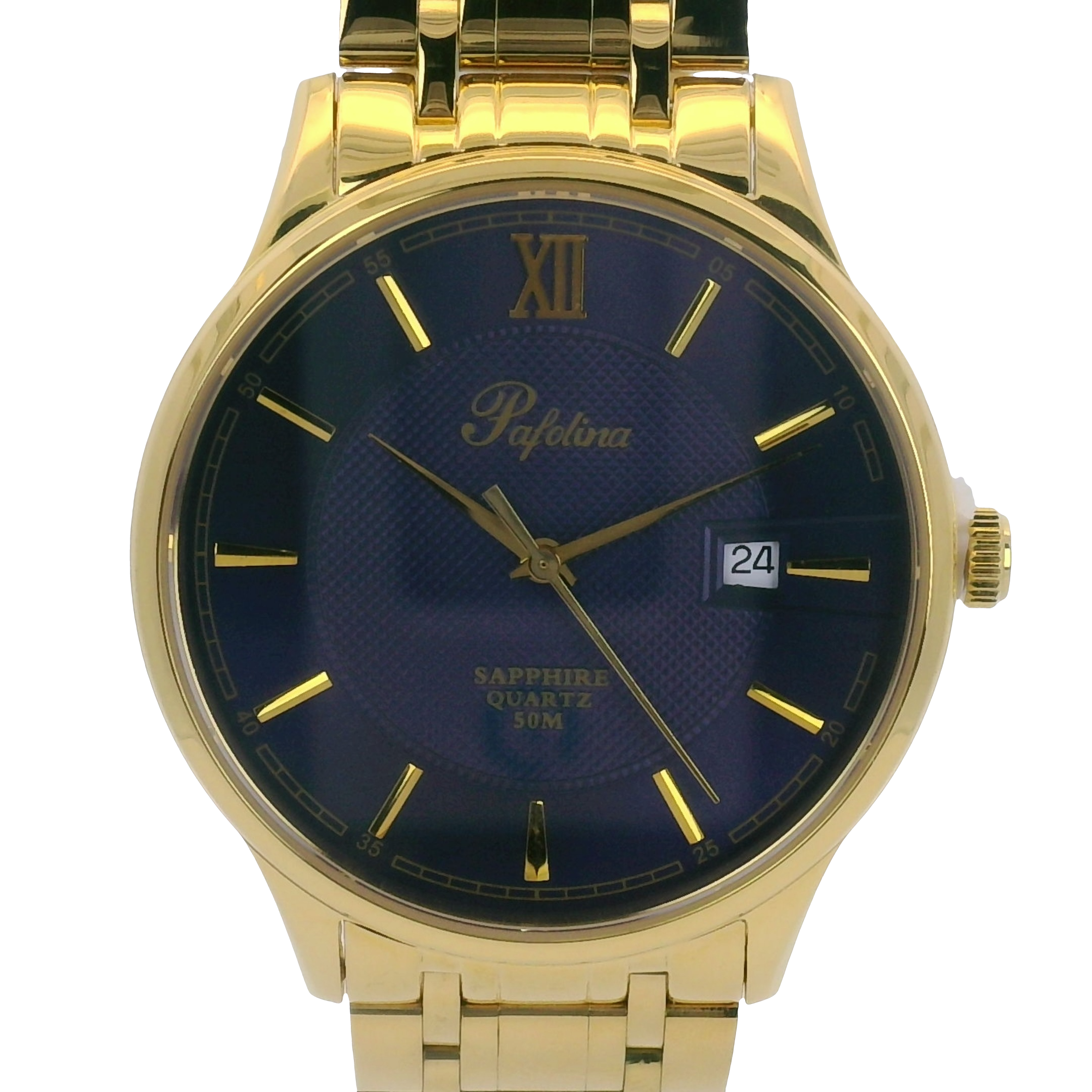 Pafolina Watch Gold & Navy Scratch-Resistant Sapphire Crystal Quartz 40mm