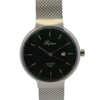 Pafolina Watch Minimalist – Scratch-resistant Sapphire Crystal Black & Silver-Tone Mesh Edition 30mm