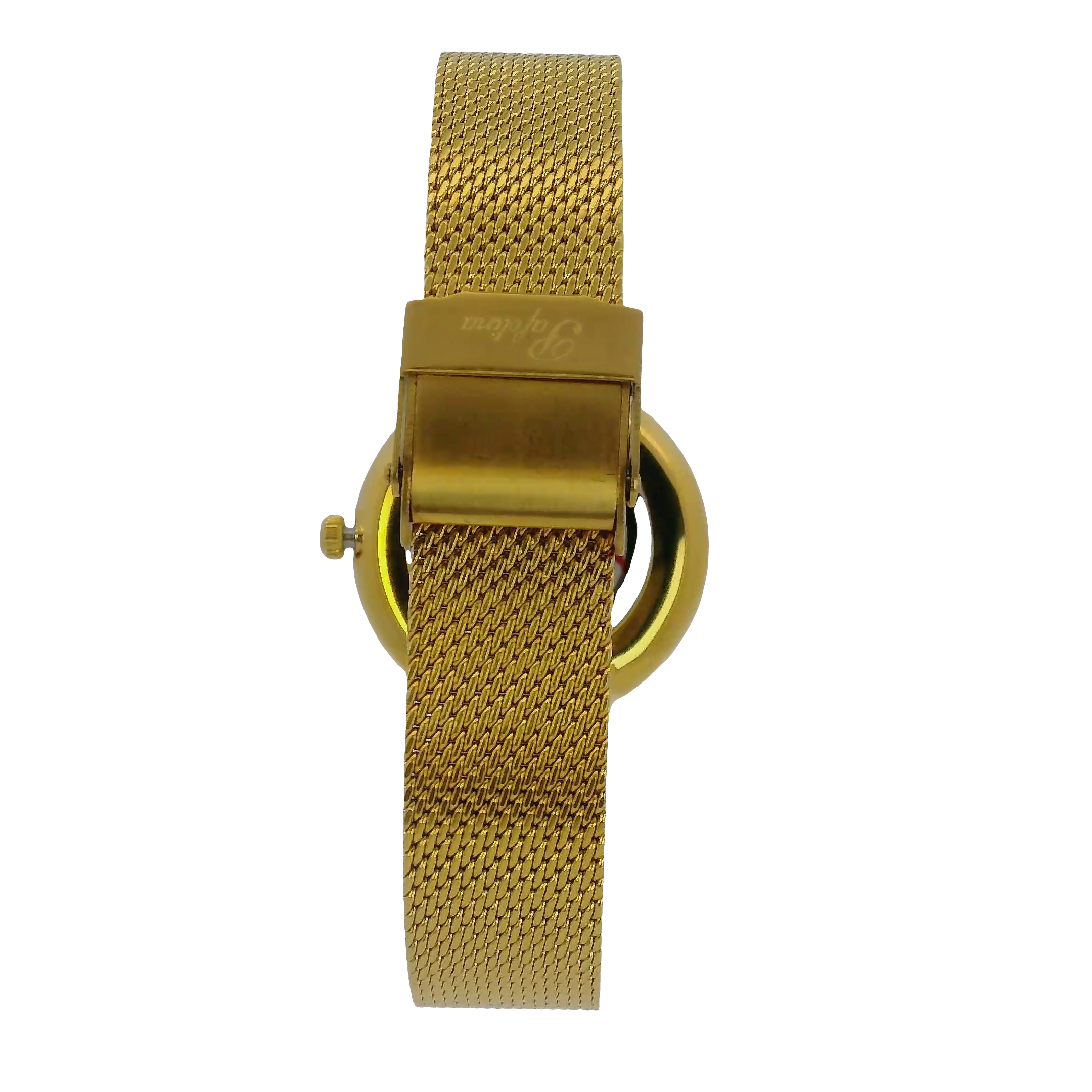 Pafolina Watch Minimalist – Scratch-resistant Sapphire Crystal Black & Gold-Tone Mesh Edition 30mm