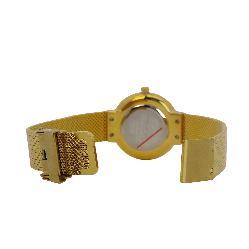 Pafolina Watch Minimalist – Scratch-resistant Sapphire Crystal Black & Gold-Tone Mesh Edition 30mm