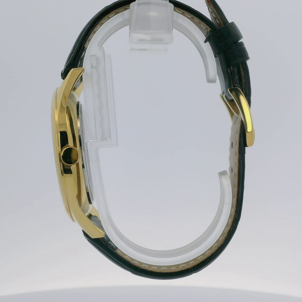 Pafolina Elegant Sapphire Quartz – Classic White Dial Gold & Black 40mm