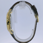 Pafolina Elegant Sapphire Quartz – Classic Gold-Tone & Brown 40mm