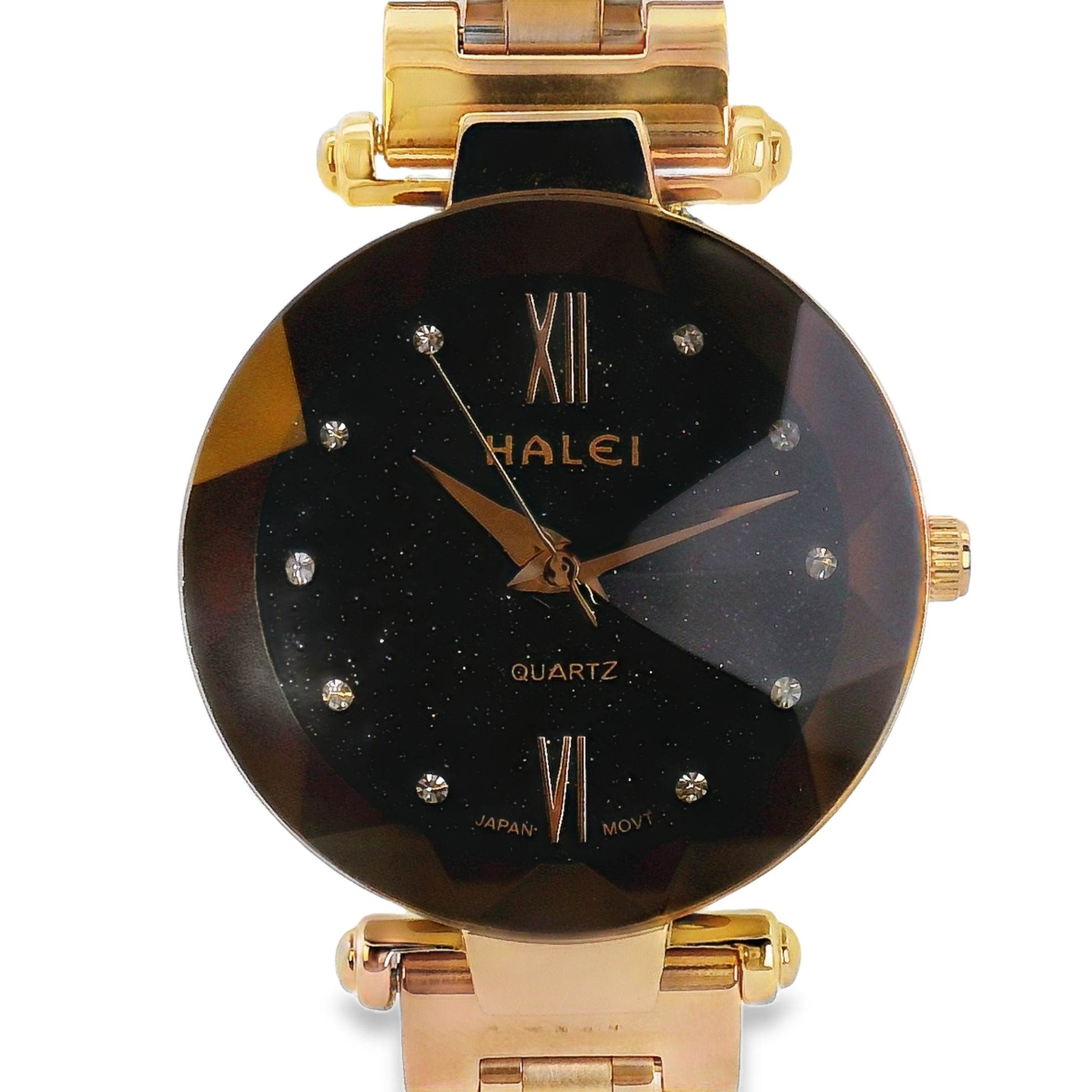 Halei Rose Gold-Tone  Watch Natural Stone Dial Stainless Steel Bracelet