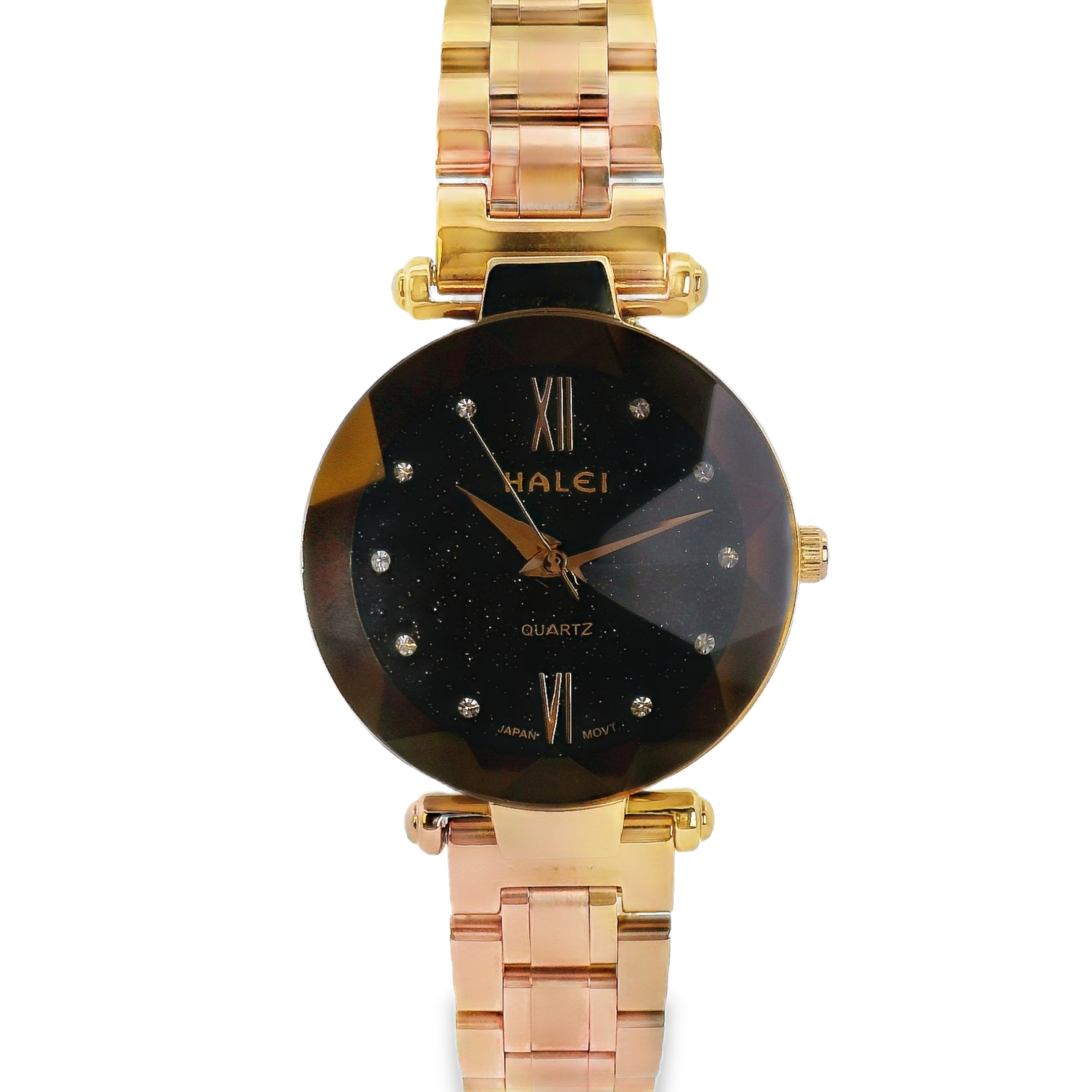 Halei Rose Gold-Tone  Watch Natural Stone Dial Stainless Steel Bracelet