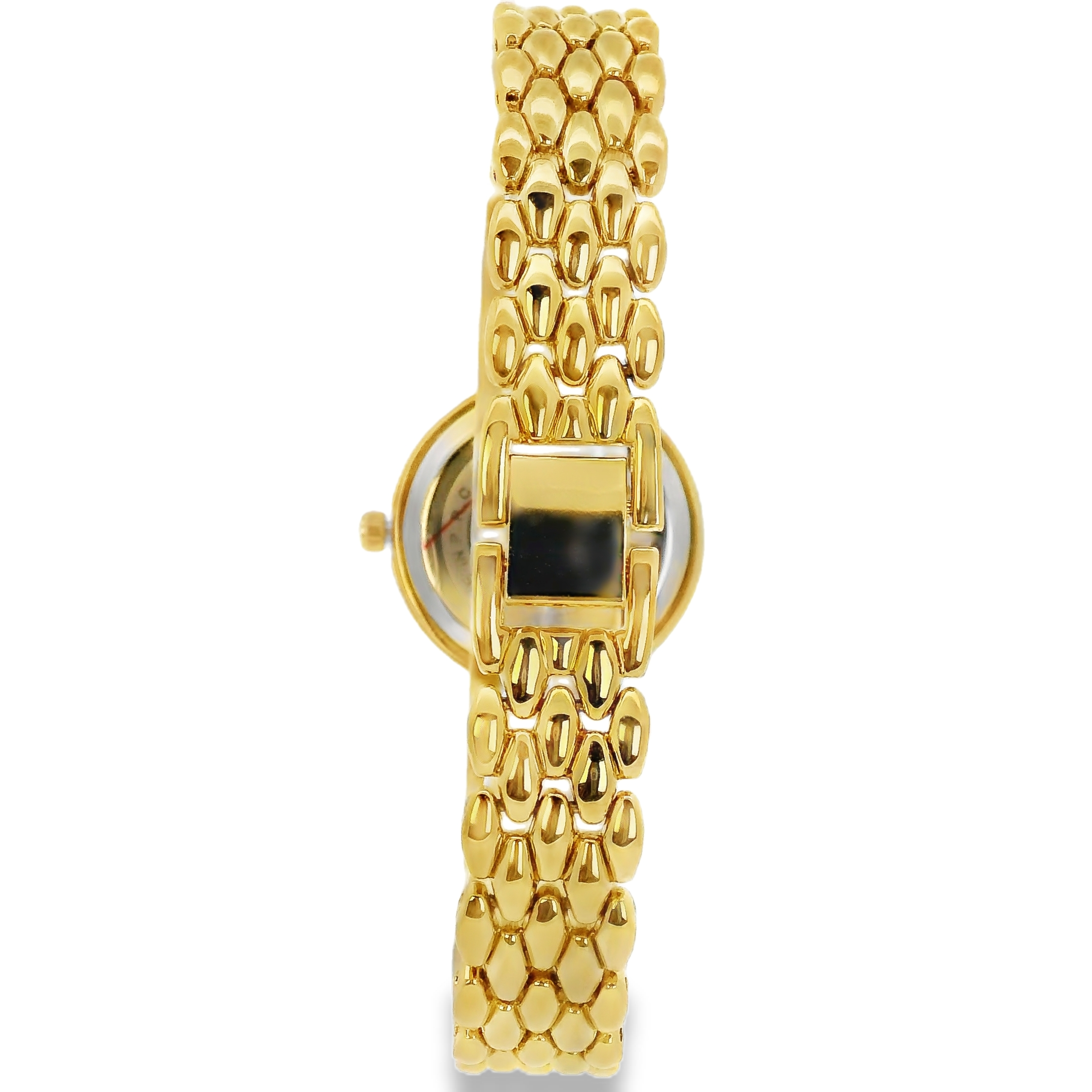 Halei Gold-Tone Watch with Fluted Bezel and Jubilee Bracelet