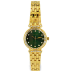 Halei Gold-Tone Watch with Fluted Bezel and Jubilee Bracelet