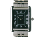 SAMDA WS104JBM Elegant "Tank" Large Ladies Quartz Watch Silver-Tone - 27x29mm Rectangular