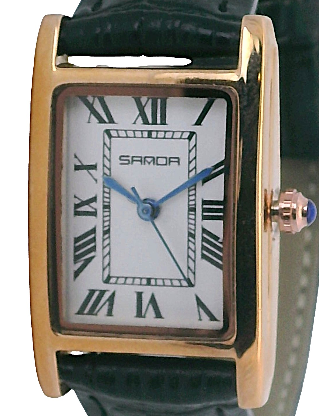 SAMDA WS109WGB Elegant "Tank" Large Ladies Quartz Watch Rose Gold-Tone - 27x31mm