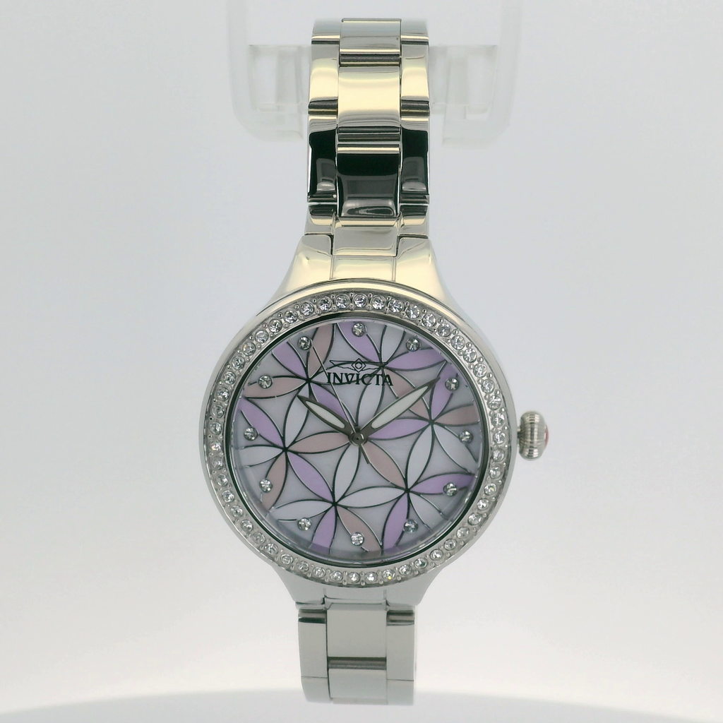 Invicta Wildflower 28823 Elegant Ladies Quartz Watch Silver-Tone - 34mm Round
