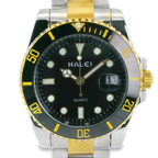 Halei Dive 40 mm Stainless Steel Back Watch – Water‑Resistant, Two‑Tone Bracelet, Fast UK Delivery