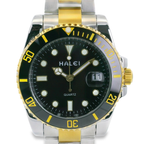 Halei Dive 40 mm Stainless Steel Back Watch – Water‑Resistant, Two‑Tone Bracelet, Fast UK Delivery