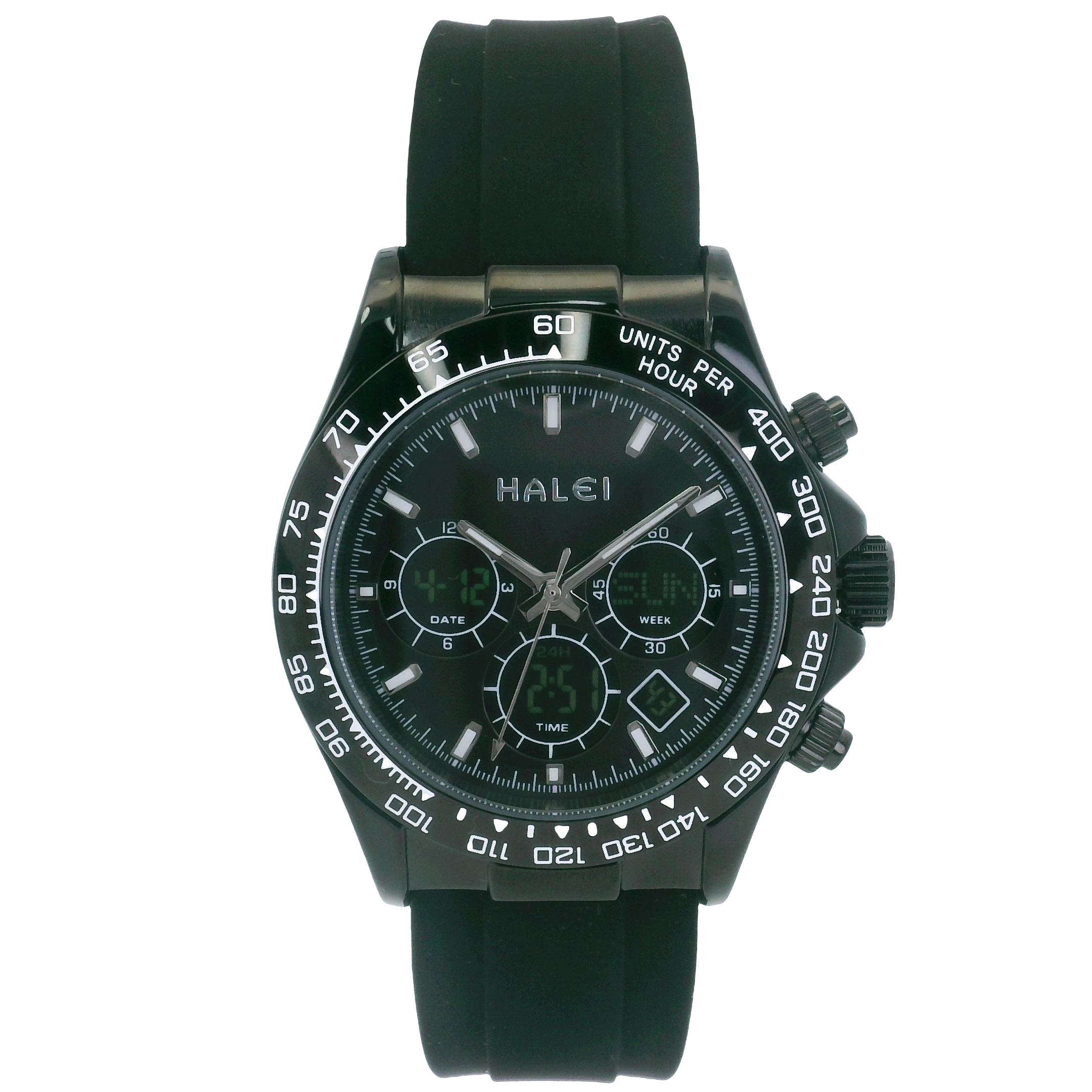 Halei Dual Time Sport 40 mm – Analog + Digital, Luminex Light, Alarm, Fast UK Delivery