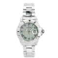 White Gold-Tone Stainless Steel Crystal Watch – 40mm Rotating Bezel, Date Window, Luxury -Quartz